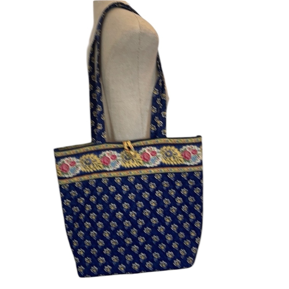 Vera Bradley purse shoulder bag pocketbook tote Mason blue yellow cottagecore